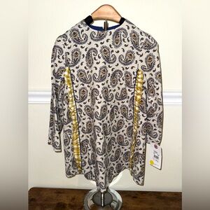 Nel Blu Paisley print long sleeve girls dress, size 6, NWT